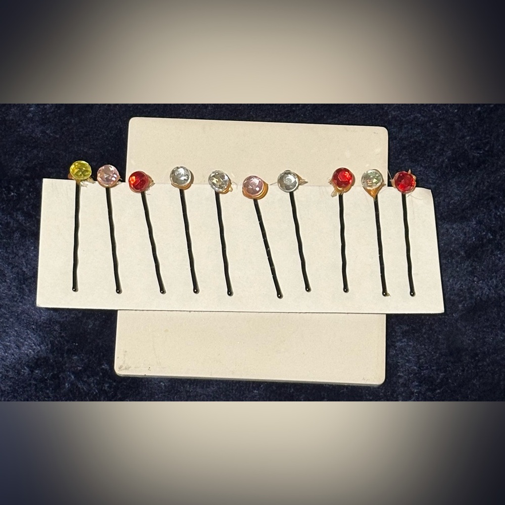 Lorena Espinoza Design Plastic Jewels Bobby-Pins, 10Pk (NWT)